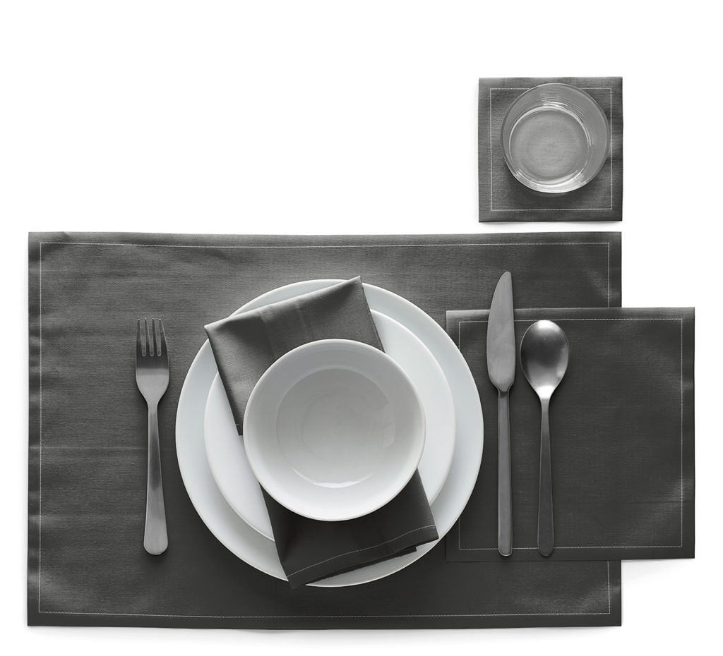 Anthracite Grey Cotton Cocktail Napkins, 50 Units per Roll, 4.5″ x 4.5″, Tear-A-Napkin® System