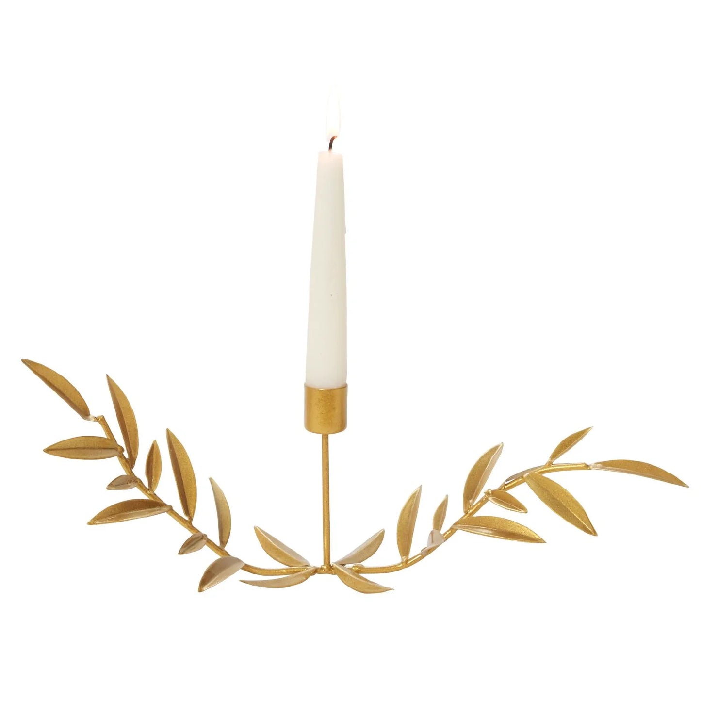 Gold Leaf Taper Candle Holder