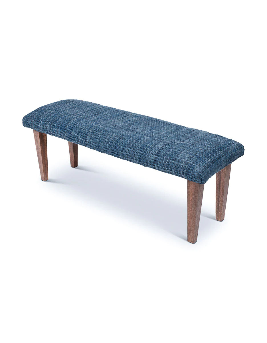 Handwoven Luxe Indigo Bench 47" • Local Pickup Only