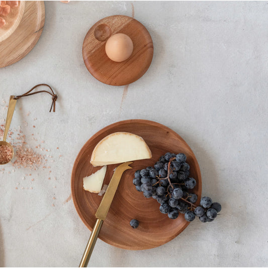 Mahogany Egg Holder with Salt Indent