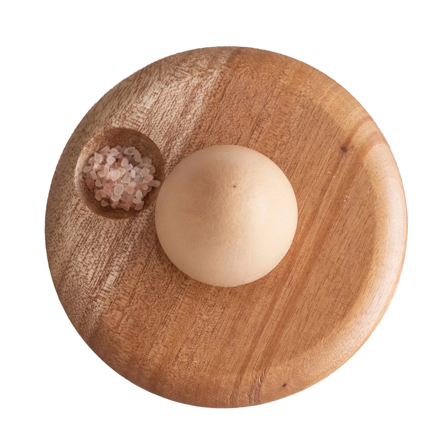 Mahogany Egg Holder with Salt Indent