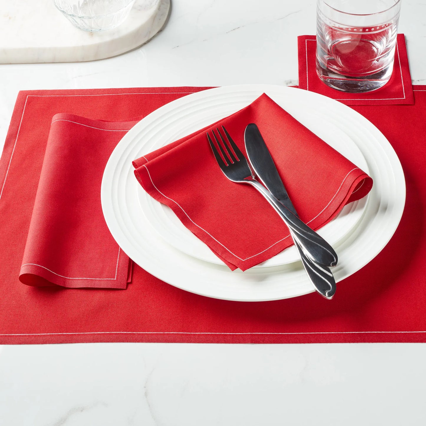 Lipstick Red Cotton Cocktail Napkins, 50 Units per Roll, 4.5″ x 4.5″, Tear-A-Napkin® System