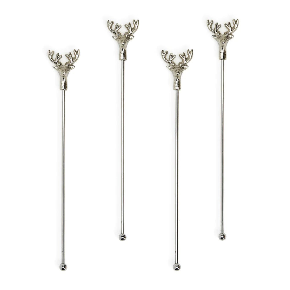 Set of 4 Antler Drink Stirrers