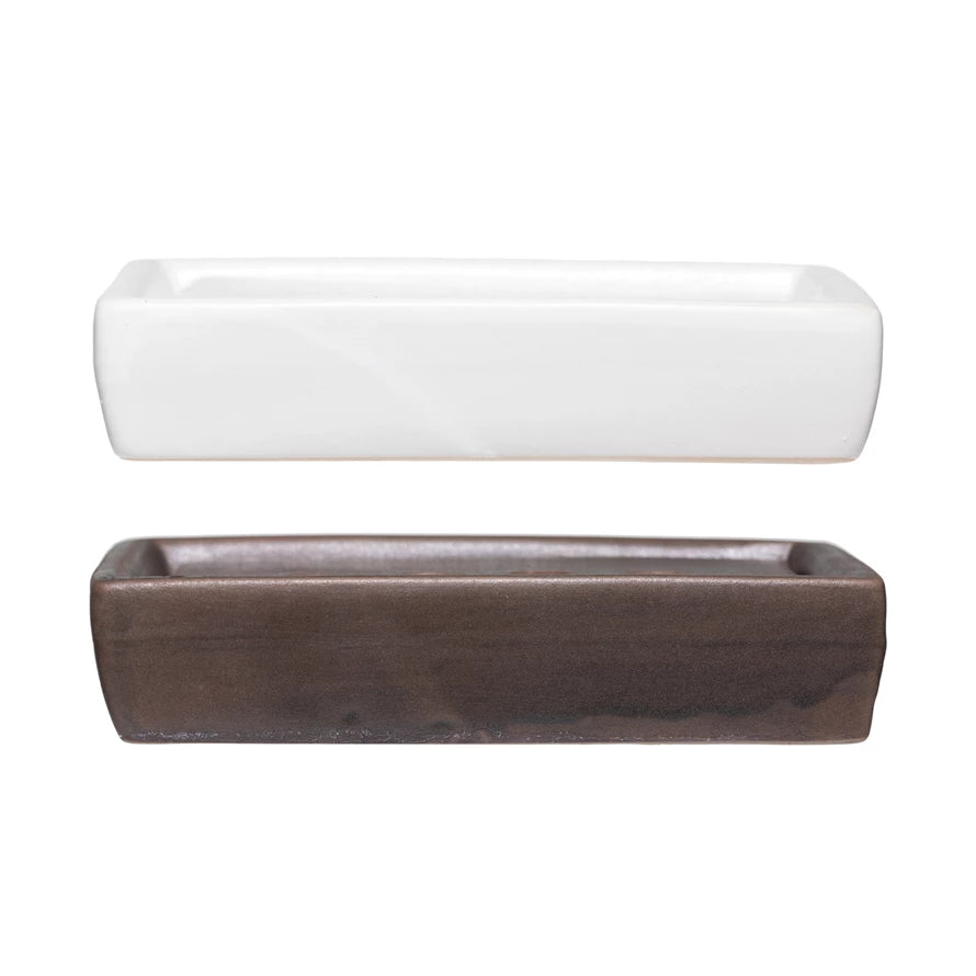 Stoneware Soap Dish with Removable Tray