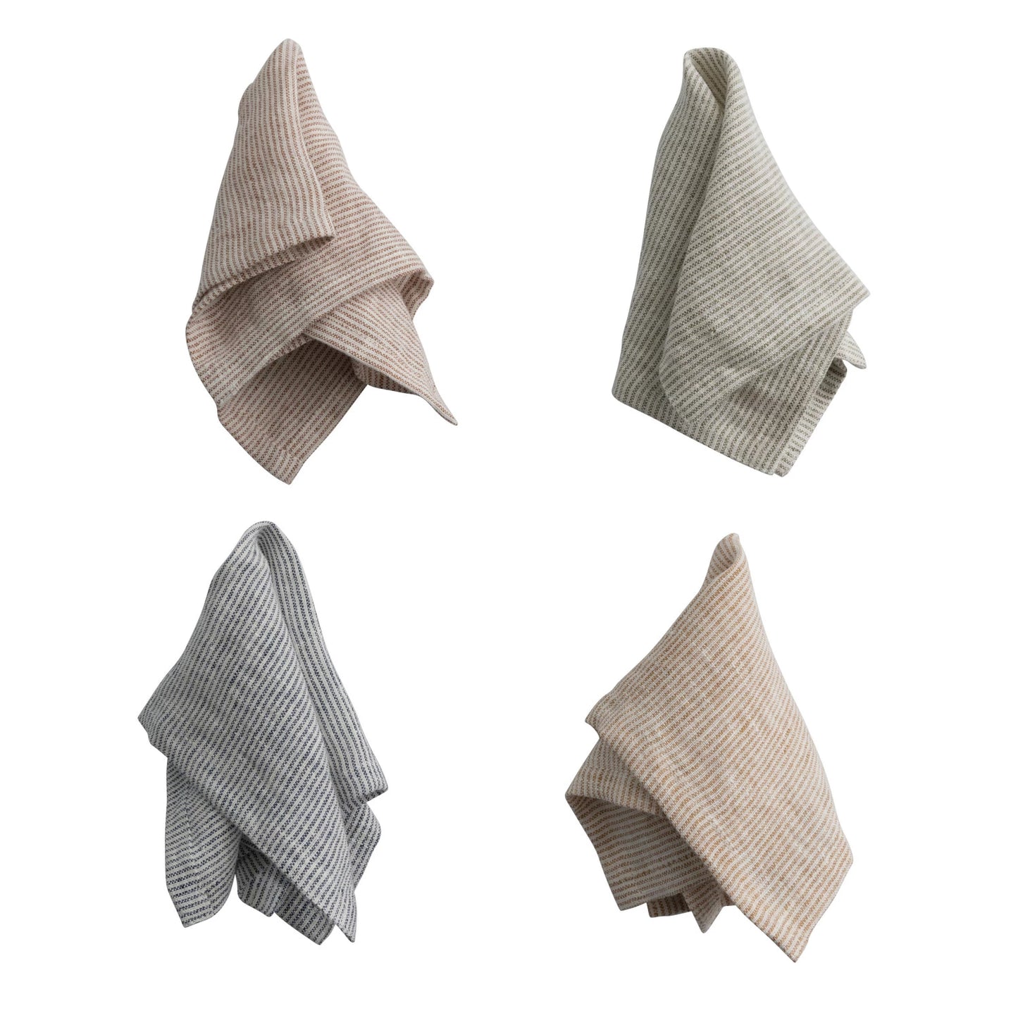 Woven Linen Cocktail Napkins, Set of 4