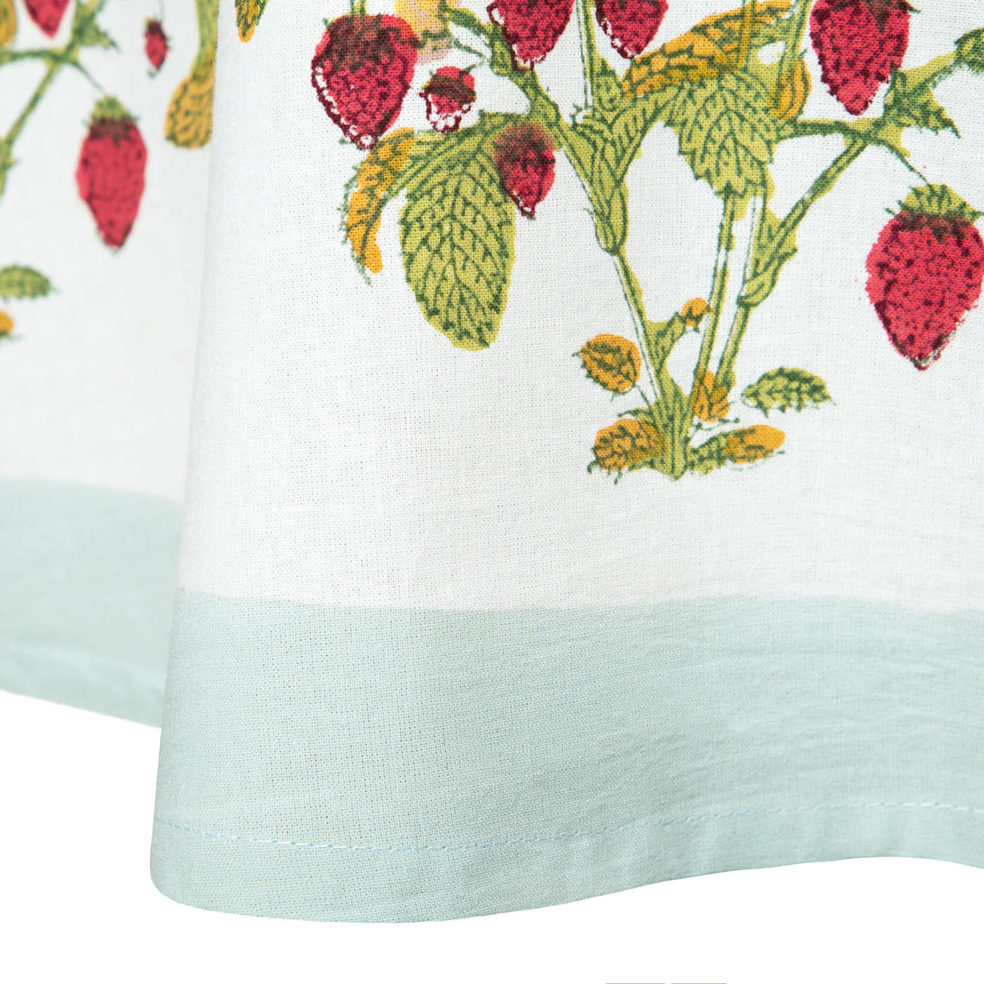 French Tablecloth Fraises des Bois Bleu, 71"x71"