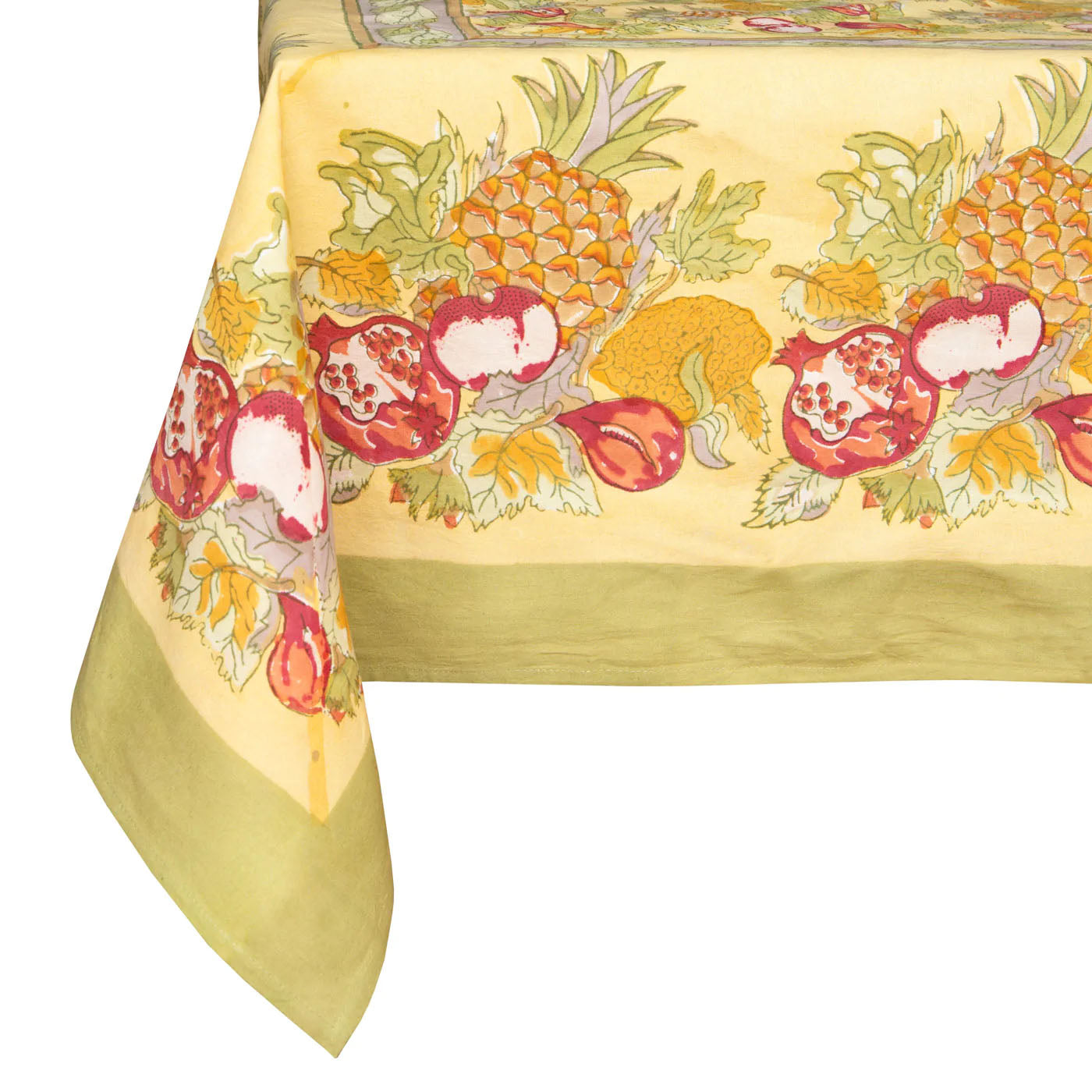 French Tablecloth Tutti Frutti Yellow & Green, 71"x128"