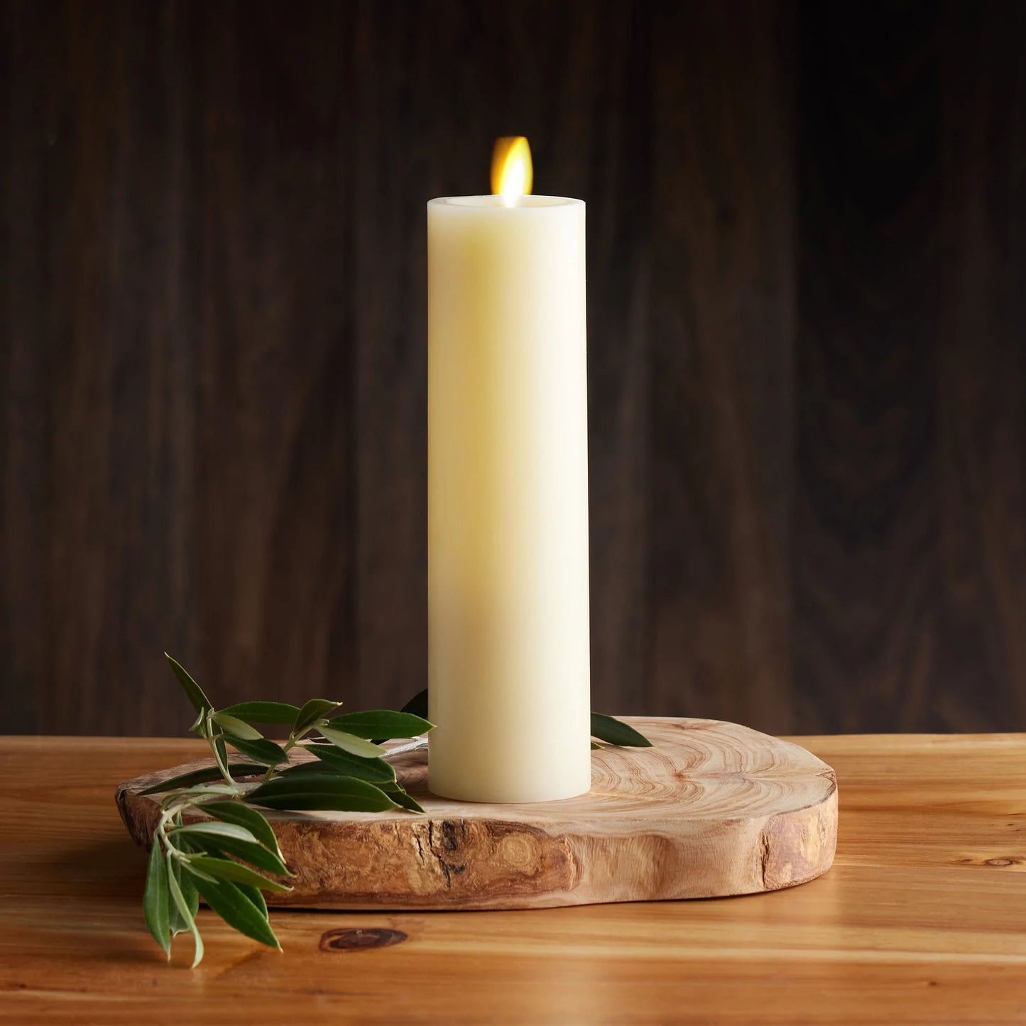 Luminara Premium Flickering Flameless Wax Slim Pillar Candles