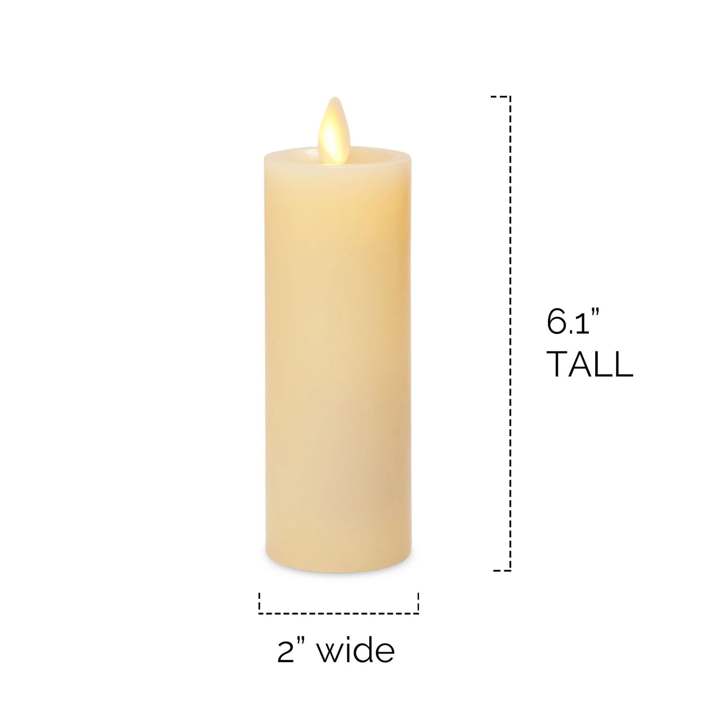 Luminara Premium Flickering Flameless Wax Slim Pillar Candles