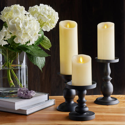 Luminara Premium Flickering Flameless Wax Pillar Candles