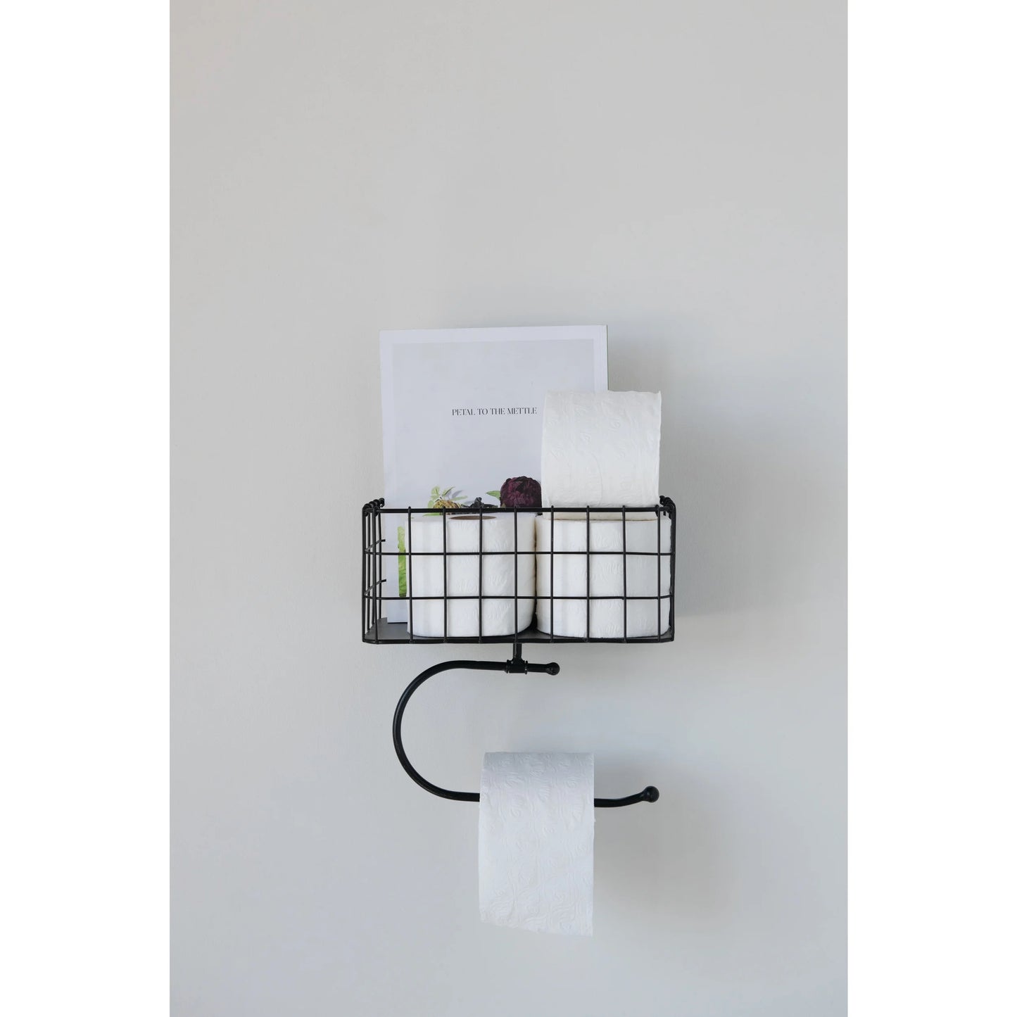 Metal Wall Basket with Tissue Holder