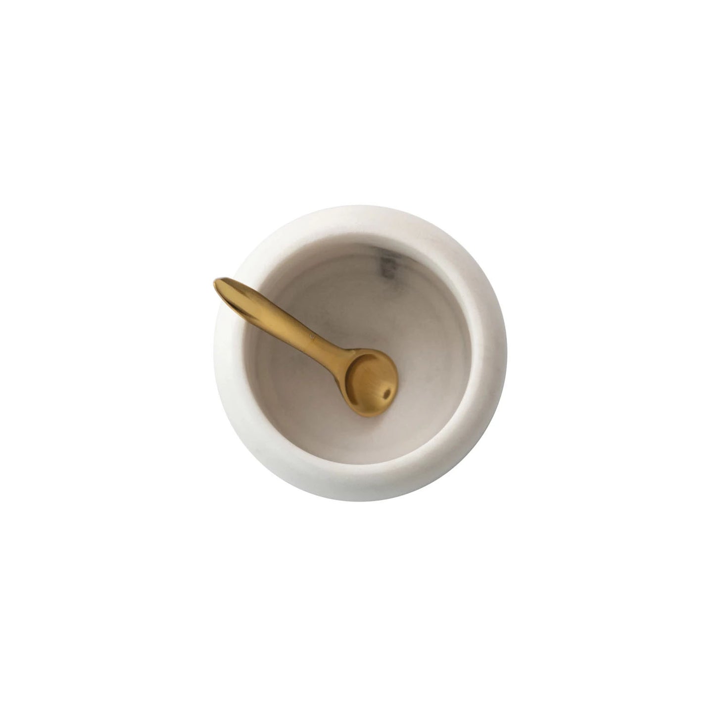 Marble Pinch Pot w/ Brass Spoon